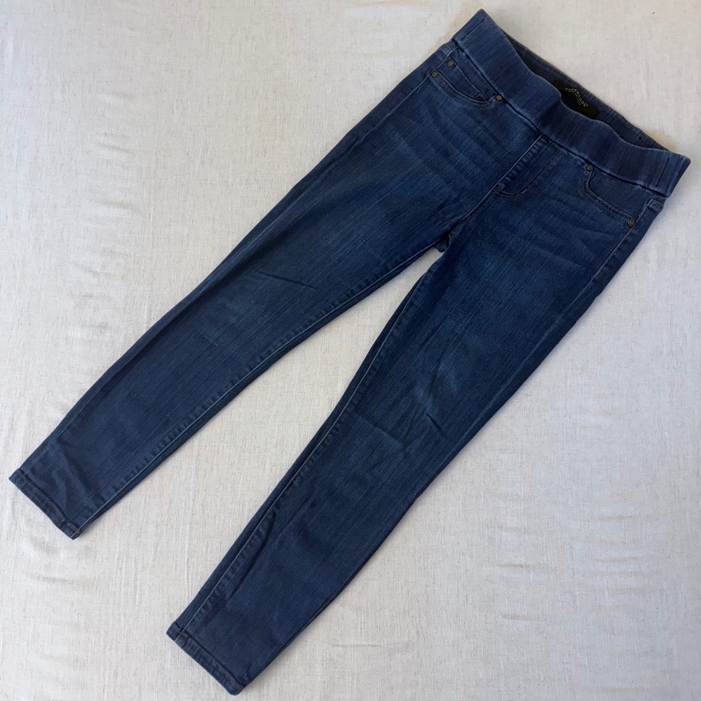 Liverpool Los Angeles Womens Pull On Skinny Jeans Dark Indigo Blue 4P